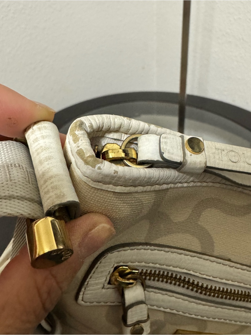 TOUS Cream and Taupe Pattern Shoulder Bag - Picture 6 of 16